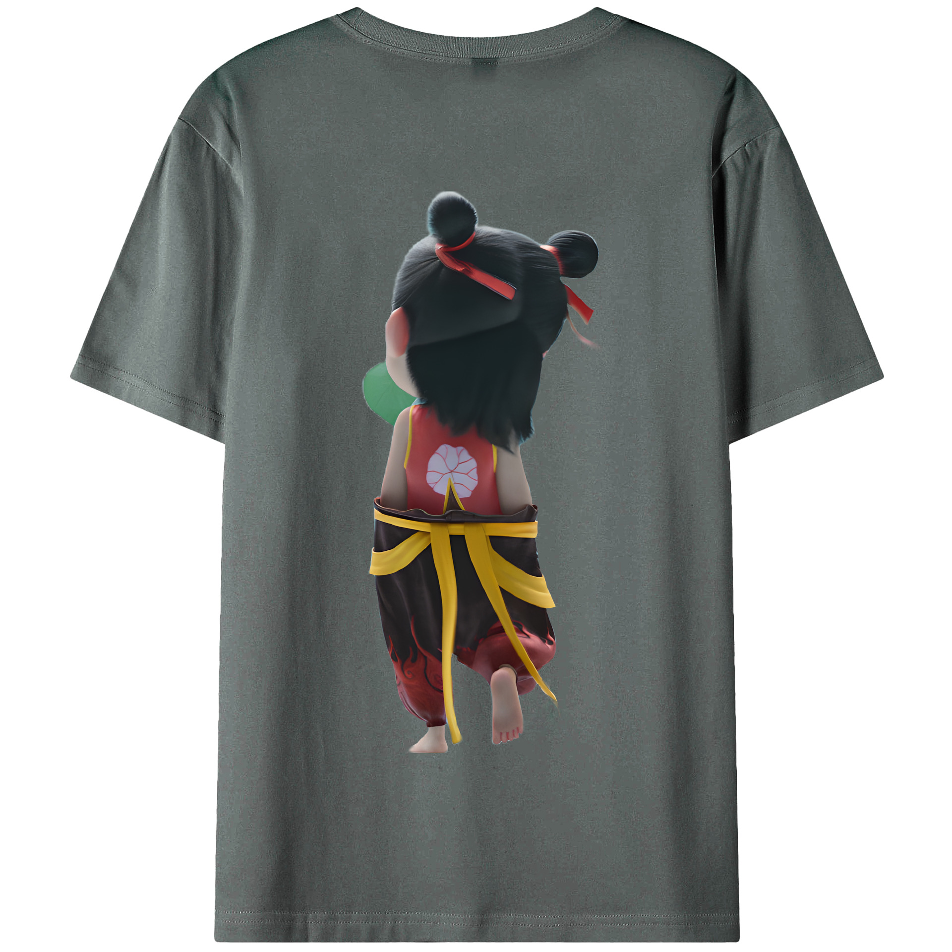 （画像用） Ne Zha 2 ナタ 魔童の大暴れ 綿100％半袖Tシャツ（背面プリント）